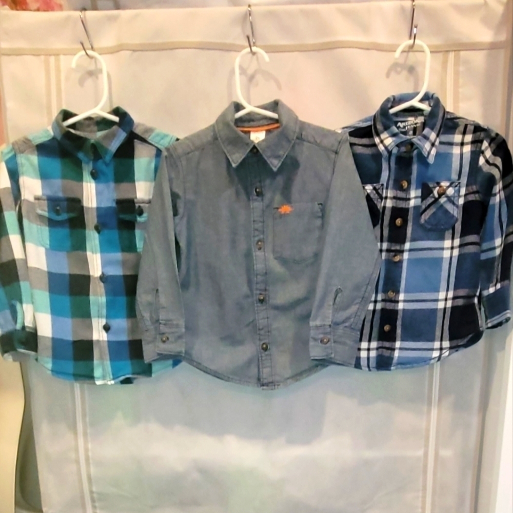Boys Button Down Long Sleeve Shirts